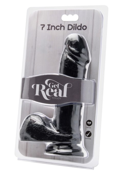 Dildo realistyczne z jądrami ToyJoy czarne 18 cm