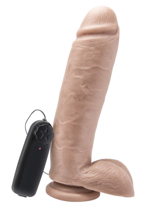 Wibrator dildo z jajami ToyJoy 25.5 cm jasny