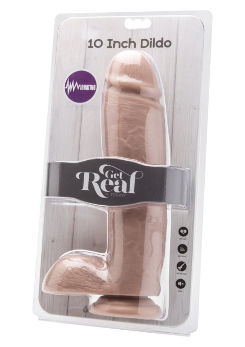 Wibrator dildo z jajami ToyJoy 25.5 cm jasny