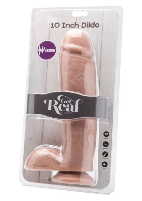 Wibrator dildo z jajami ToyJoy 25.5 cm jasny