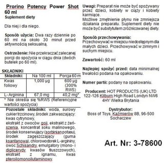 Afrodyzjak dla mężczyzn Hot Prorino Potency Power Shot 60 ml