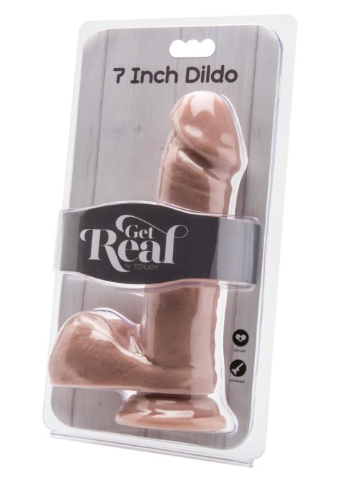Dildo realistyczne ToyJoy Get Real z jądrami jasna skóra 18 cm