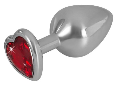 Korek analny Diamond aluminium You2Toys z czerwonym kamieniem 8,2 cm