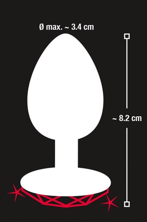 Korek analny Diamond aluminium You2Toys z czerwonym kamieniem 8,2 cm