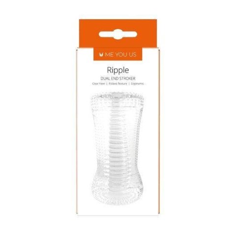 Masturbator falisty Me You Us Ripple przezroczysty 13 cm