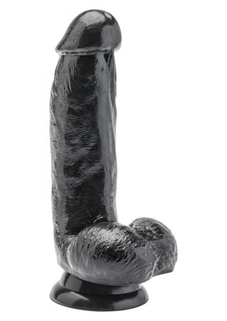 Realistyczne dildo z jajami ToyJoy Get Real czarne 15 cm