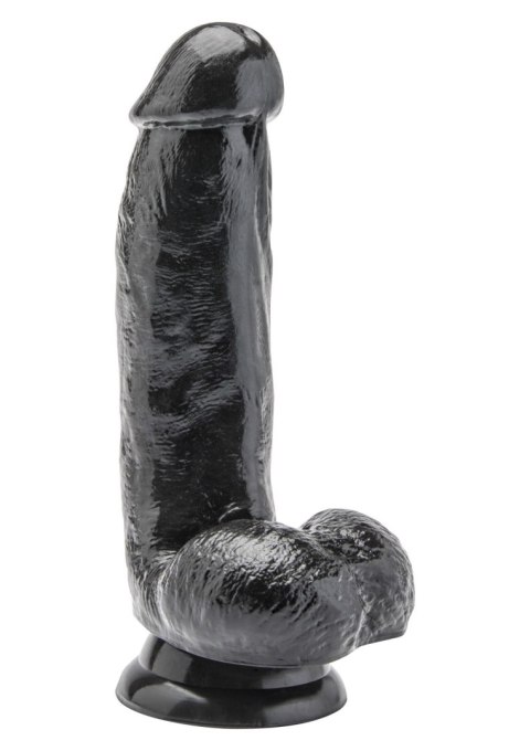 Realistyczne dildo z jajami ToyJoy Get Real czarne 15 cm