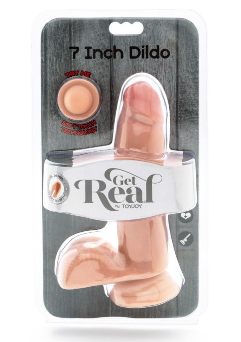 Dildo z jądrami ToyJoy dual density 18 cm jasny