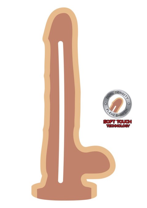 Dildo z jądrami ToyJoy dual density 18 cm jasny