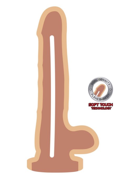 Dildo z jądrami ToyJoy dual density 18 cm jasny
