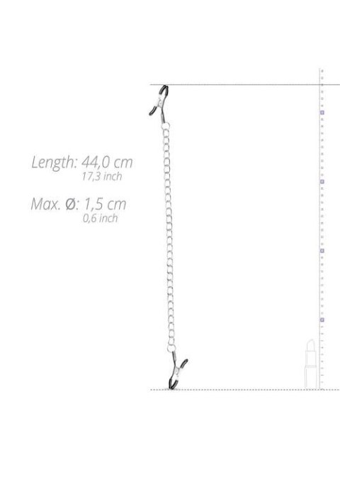Klipsy na sutki z łańcuchem EasyToys srebrne 44 cm