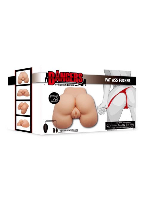 Masturbator wibrujący Fat Ass Fucker Hidden Desire jasna skóra 20 cm