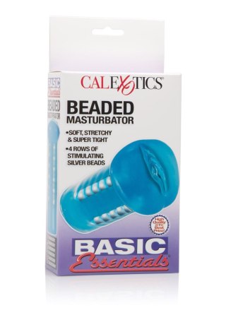 Masturbator z koralikami BasicEssentials Calexotics niebieski 13 cm