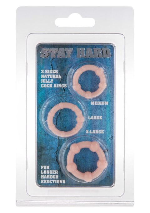 Pierścień erekcyjny Stay Hard trzy pierścienie silikonowy jasny