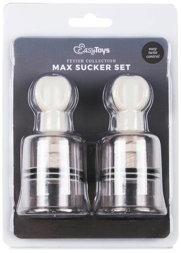 Pompki ssące na sutki i łechtaczkę EasyToys Medium transparentne 2 szt