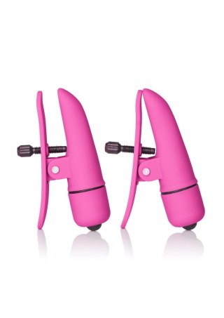 Wibrujące klamry na sutki Nipplettes Calexotics różowe 7 cm