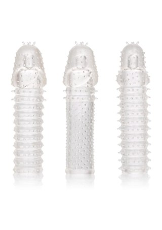 Zestaw 3 przedłużek na penisa Calexotics transparentny 15 cm