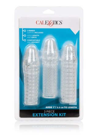 Zestaw 3 przedłużek na penisa Calexotics transparentny 15 cm