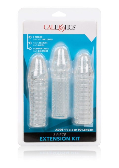 Zestaw 3 przedłużek na penisa Calexotics transparentny 15 cm