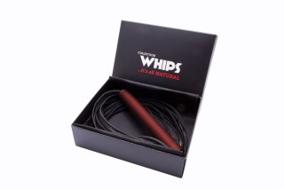 Duży pejcz skórzany Whips Collection czerwony 80 cm