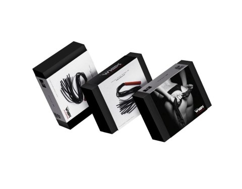 Duży pejcz skórzany Whips Collection czerwony 80 cm