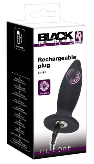 Korek analny wibrujący Black Velvets silikonowy USB 11 cm