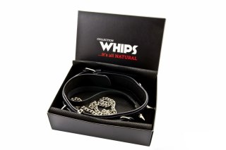Obroża męska Whips Collection z półkółkami i smyczą