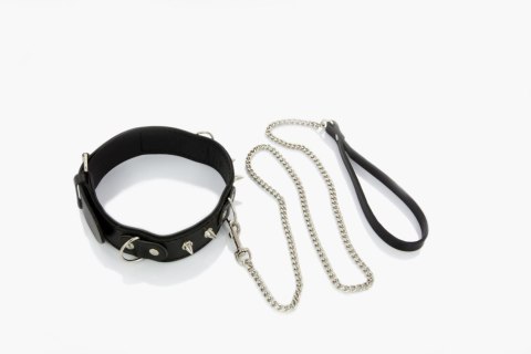 Obroża męska Whips Collection z półkółkami i smyczą