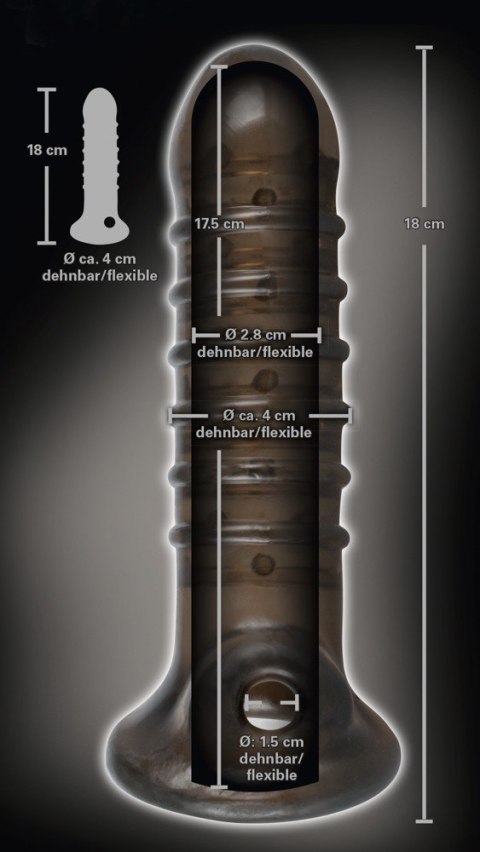 Przedłużka na penisa Rebel dymna 18 cm TPR