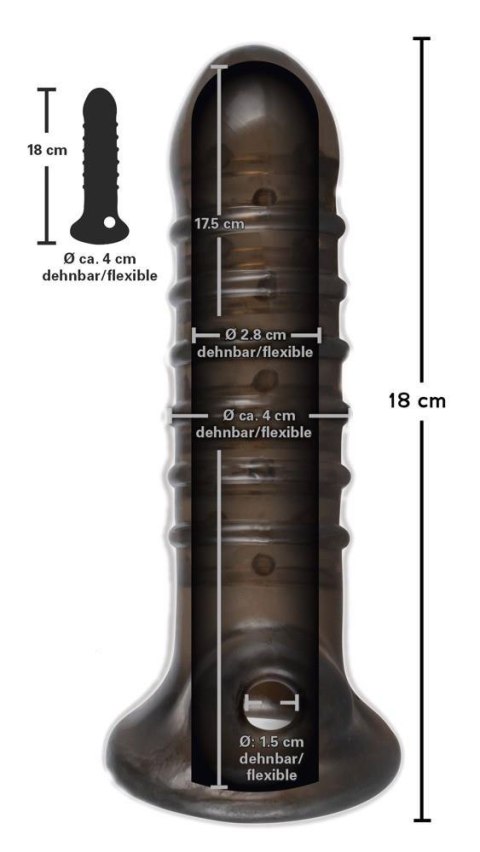 Przedłużka na penisa Rebel dymna 18 cm TPR