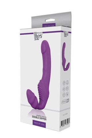 Strapon z wibracją bez ramiączek Double Dipper fioletowy Dream Toys