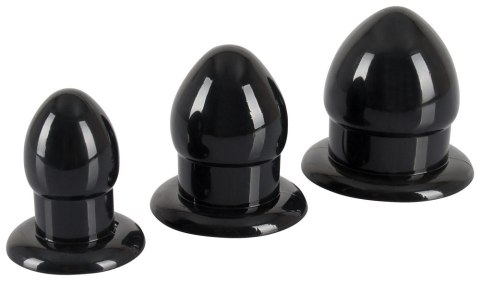 Zestaw 3 czarnych korków analnych rozprężających You2Toys TPR
