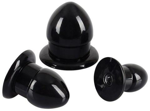 Zestaw 3 czarnych korków analnych rozprężających You2Toys TPR
