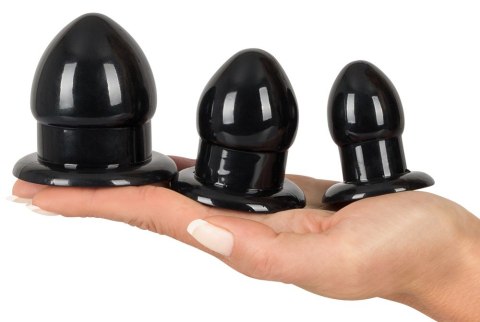 Zestaw 3 czarnych korków analnych rozprężających You2Toys TPR