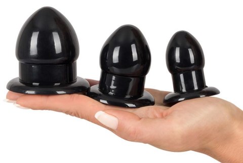 Zestaw 3 czarnych korków analnych rozprężających You2Toys TPR